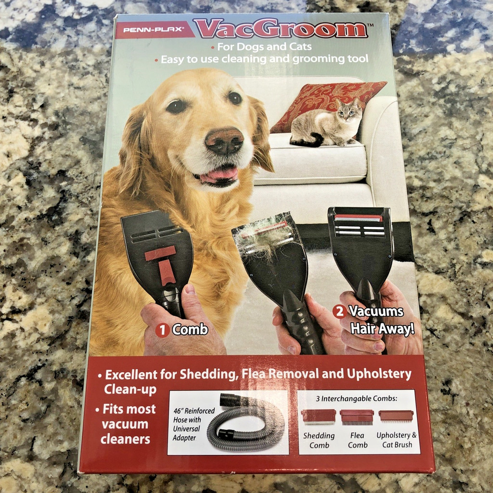 Penn-Plax VacGroom Pet Grooming and Shedding Vacuum Attachment Dogs Cats CN